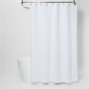 Open Box - Threshold - 72"x84" Extra Long Waffle Weave Shower Curtain Whi White